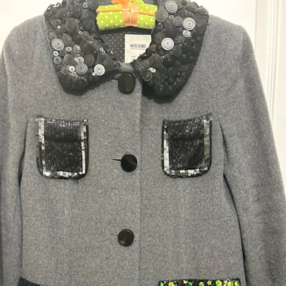 Moschino Wool Beaded Coat